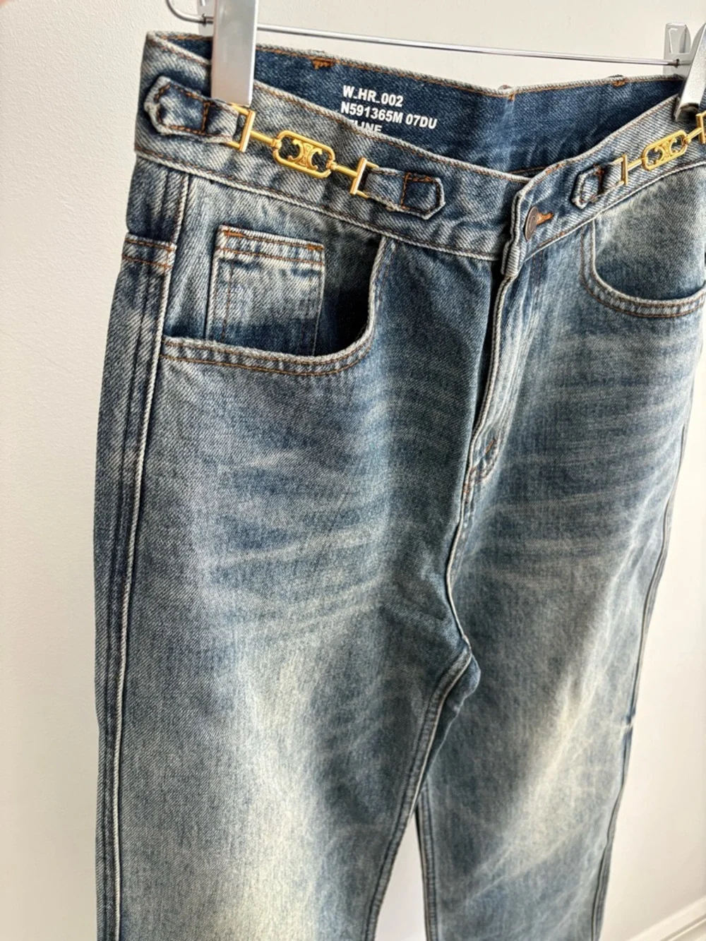 Celine High Rise Wide Leg Jeans Size M Blue Medium Wash by Hedi Slimane Waist 27 - Picture 13 of 14